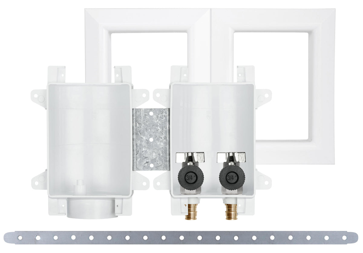 Sioux Chief OxBox™ 696-G2303WF Outlet Box With Valve, 1/2 in PEX F1960 Inlet, 3/4 in Male Hose Thread Outlet, ABS, Import