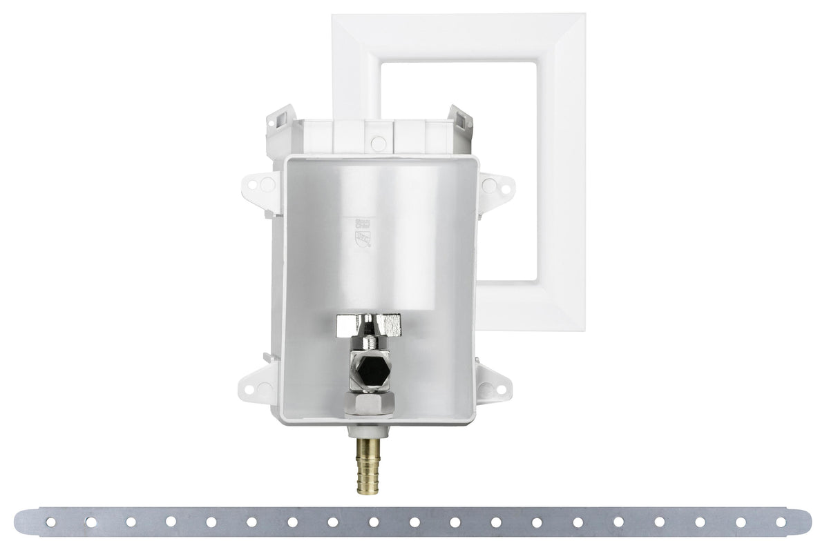 Sioux Chief OxBox™ 696RG1000XF Fire-Rated Ice Maker Outlet Box With MiniRester™ Water Hammer Arresters, 1/2 in PEX F1807 Inlet, ABS