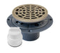 Sioux Chief 821-T200PNR Shower Pan Drain With Ring and Strainer, 2 in Nominal, Solvent Weld Connection, 4-7/16 in, PVC Drain