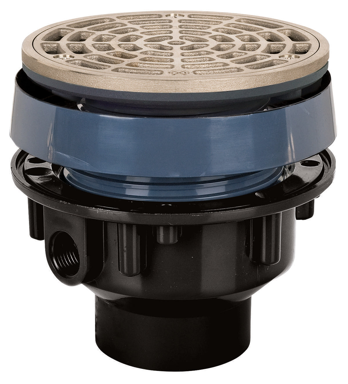 Sioux Chief FinishLine™ 832-25ANR Adjustable Floor Drain With Ring and Strainer, 2 x 3 in Outlet, Hub Connection, ABS Drain