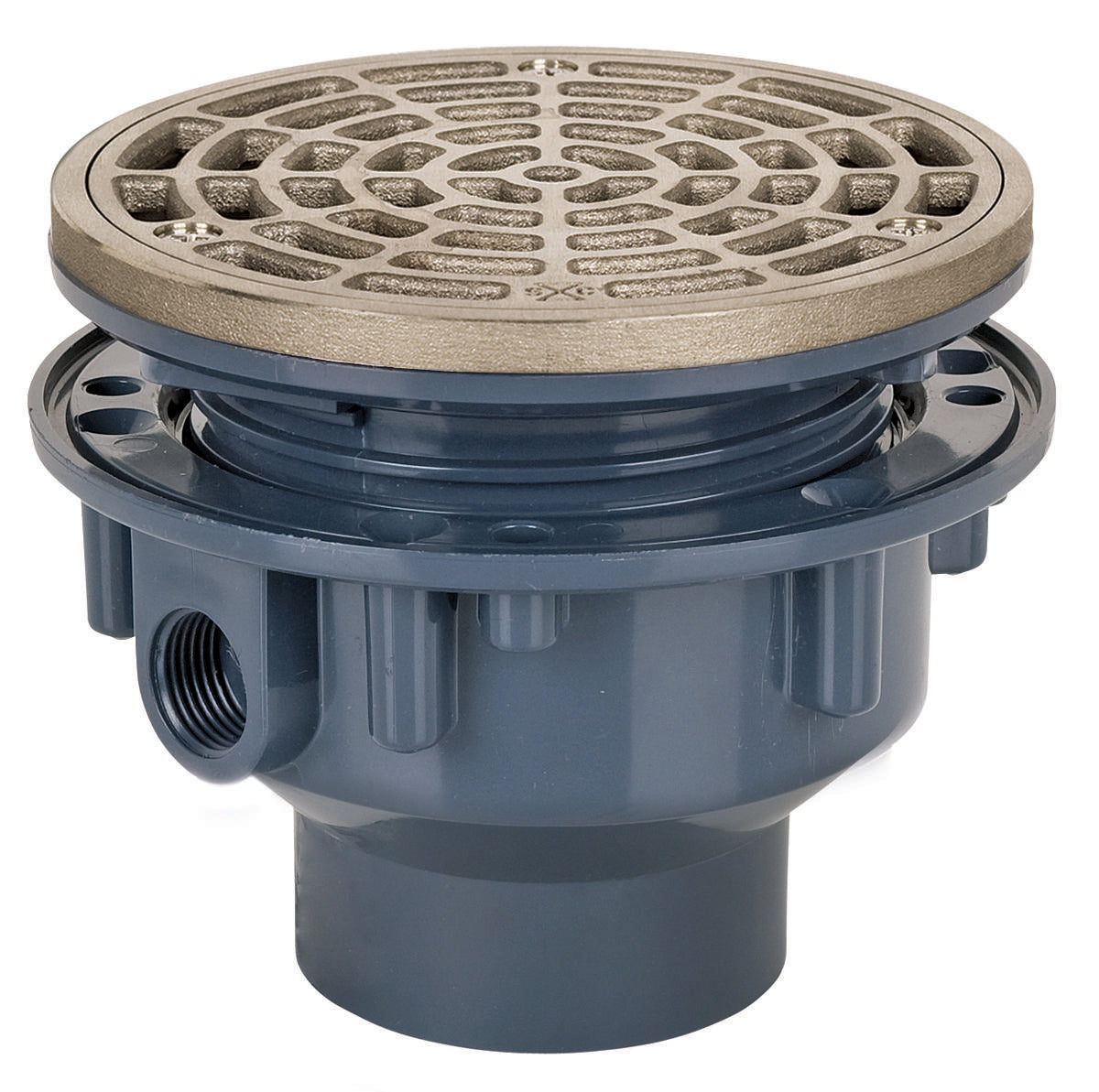 Sioux Chief 842-2PNR Adjustable On-Grade Floor Drain, 2 in Outlet, Hub Connection, PVC Drain, Import