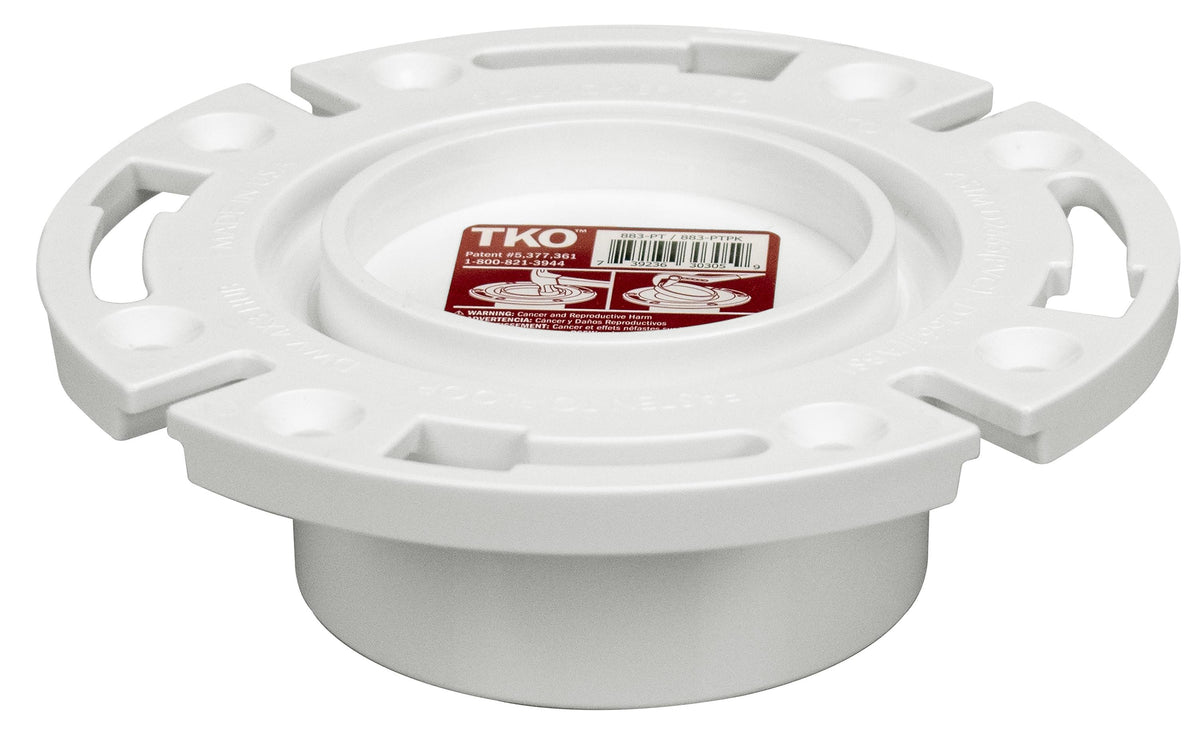 Sioux Chief TKO™ 883-PT 1-Piece Knockout Closet Flange With Plastic Ring, PVC