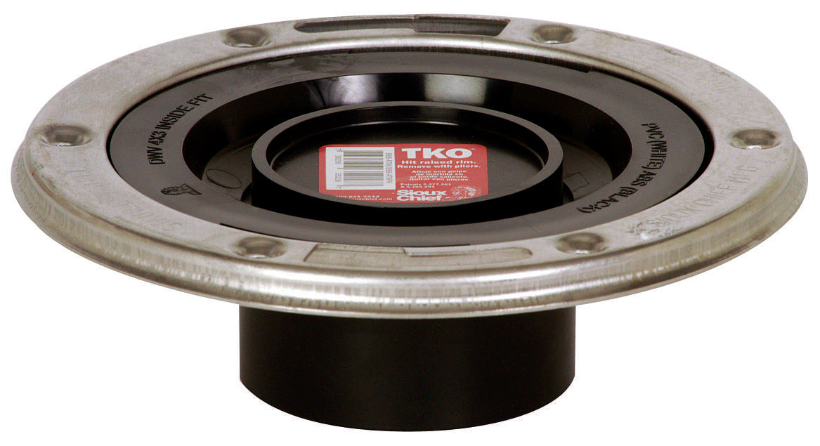Sioux Chief 888-ATM 888 Knockout Flanges, 3 in Dia Inside x 7 in Dia Outside, ABS