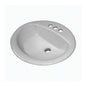 Sloan® 3873002 SS-3002 Self-Rimming Lavatory Sink With Front Overflow, Oval Shape, 4 in Faucet Hole Spacing, 20 in W x 17 in D x 8 in H, Drop-In Mount, Vitreous China, White, Import