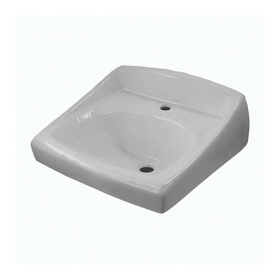 Sloan® 3873103 SS-3103 Lavatory Sink With Front Overflow, Oval Shape, 20 in W x 18-1/4 in D x 12-1/4 in H, Wall Mounting, Vitreous China, White, Import