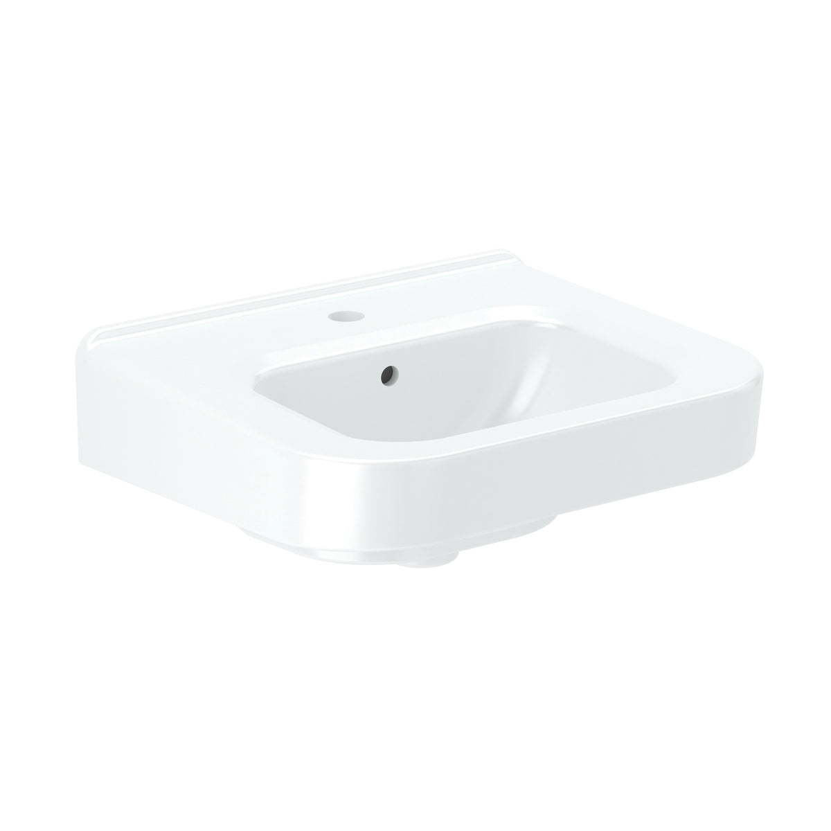 Sloan® 3873106 Ledgeback Lavatory Sink, 17-124/125 in L x 20 in W x 19-1/4 in H, Wall Mounting, Vitreous China, White, Import