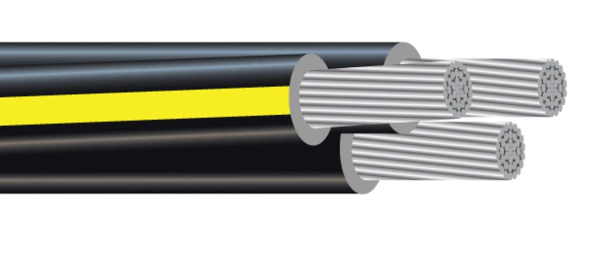 Southwire® 27267401 URD Cable, Reel Packaging, 600 V AC, (3) Conductors 1/0 AWG Conductor Stranded Aluminum Conductor, 1000 ft L, Black/Black-Yellow