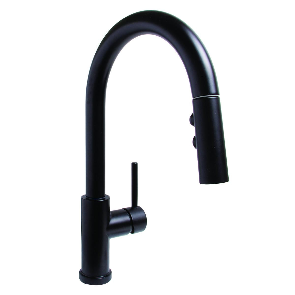Neo - Modern Pull-Down Kitchen Faucet - Matte Black - Brass