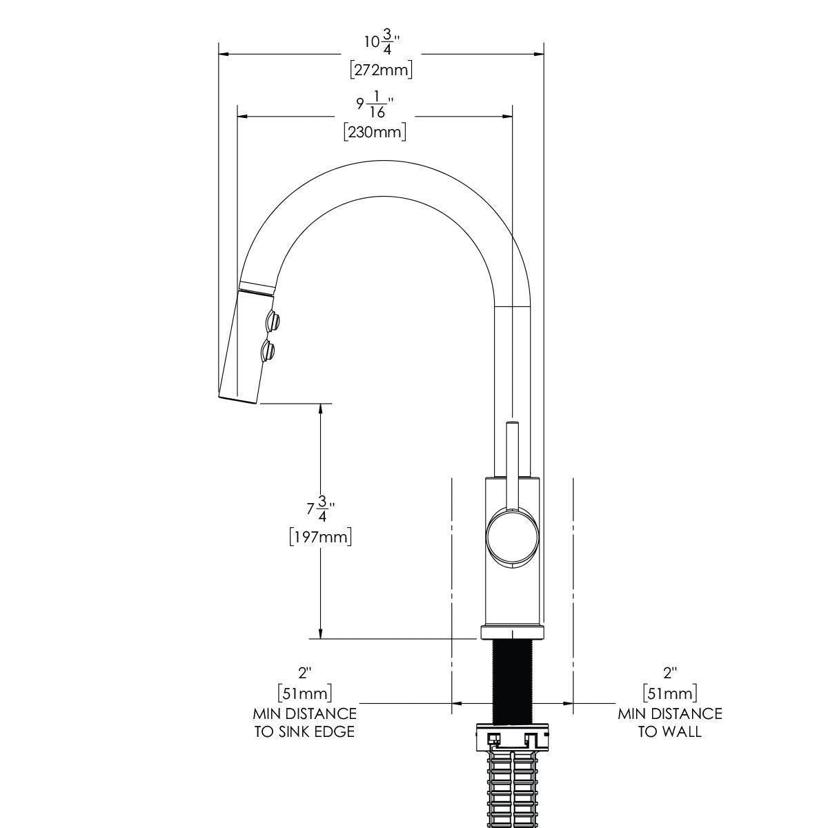 Neo - Modern Pull-Down Kitchen Faucet - Polished Chrome