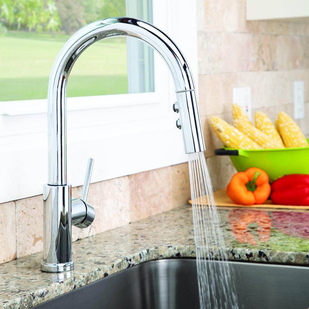 Neo - Modern Pull-Down Kitchen Faucet - Polished Chrome