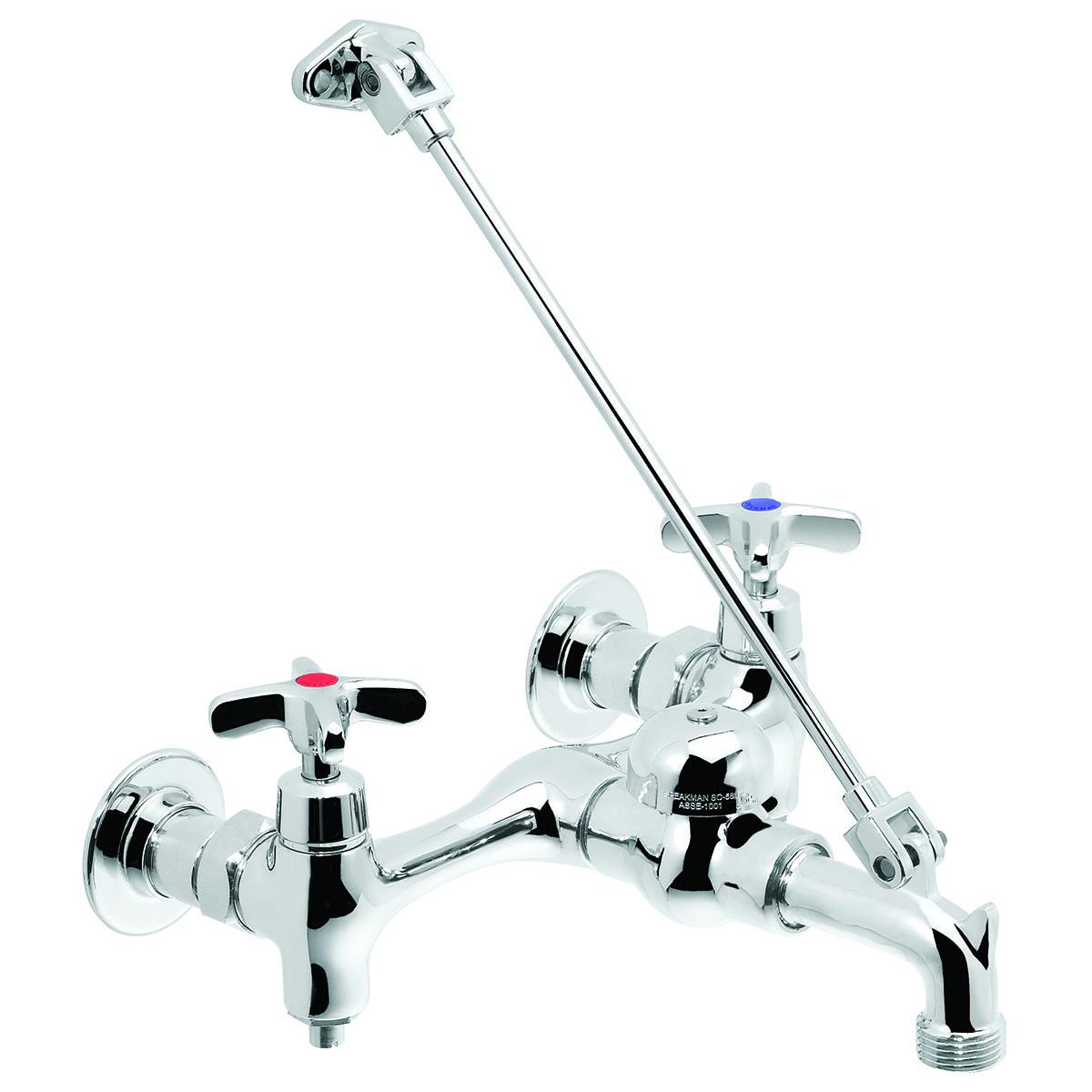 Speakman® SC-5811 Service Sink Faucet, Wall Mount, 2 Handles, 8 in Center, 1.5 gpm Flow Rate, Polished Chrome