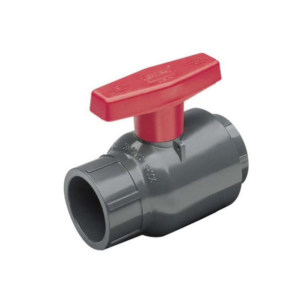 Compact - 1/2" Regular Style Ball Valve with Handle - PVC