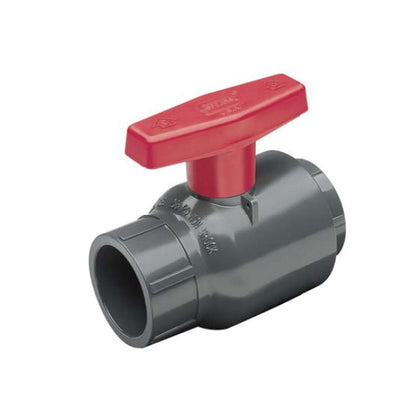 Compact - 1/2" Regular Style Ball Valve with Handle - PVC