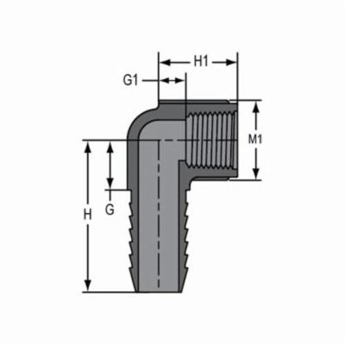 1-1/4" PVC 90° Elbow - Insert x FNPT