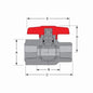 1/4" Lab Ball Valve - PVC - FNPT
