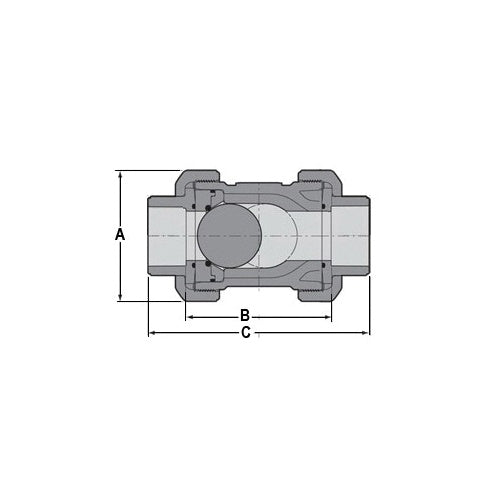 4" True Union Regular Style Ball Check Valve - PVC - Socket