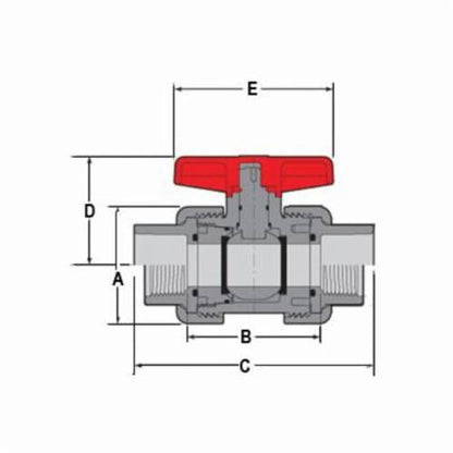 True Union 2000 - 3/4" Standard Ball Valve - PVC