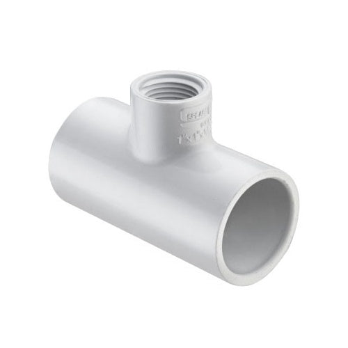 6 x 6 x 2" Tee - PVC - Socket x Socket x FNPT