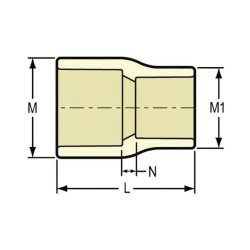 1 x 3/4" Reducing Coupling - CPVC - Socket