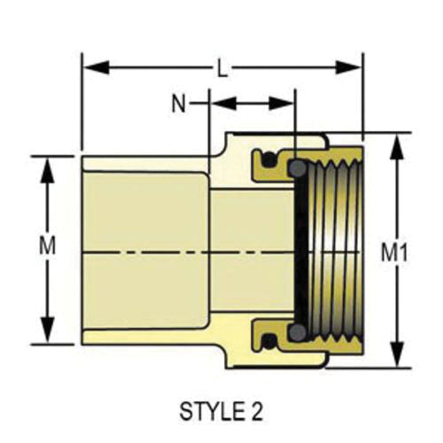 1/2" Transition Female Adapter - CPVC - Socket x FNPT Gasket