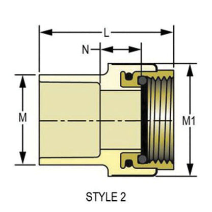 1" Transition Female Adapter - CPVC - Socket x FNPT Gasket