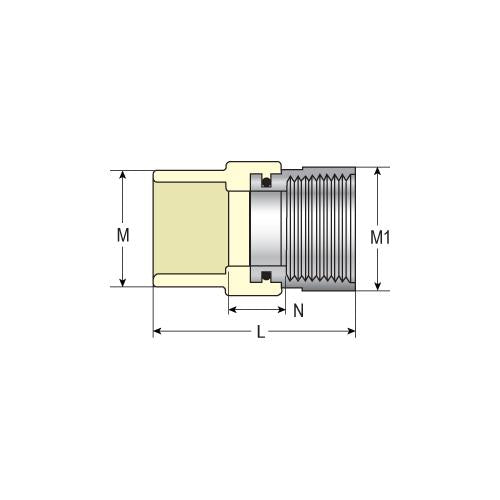 Spears® 4135-020SS Pipe Fitting, Adapter, 2 in Nominal, Socket x SS FNPT End Style, CPVC, Domestic