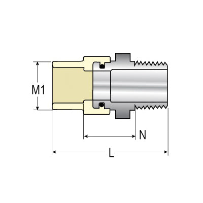 1/2" Male Adapter - CPVC - Socket x MNPT