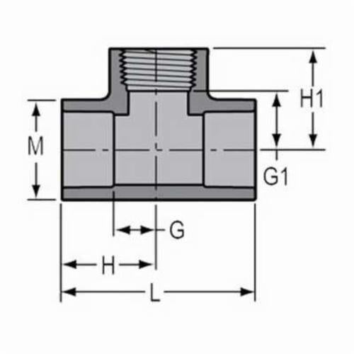 1/2" Standard Tee - CPVC - Socket x Socket x FNPT