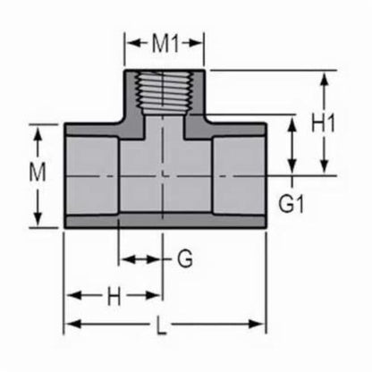 4 x 4 x 3" Reducing Tee - CPVC - Socket x Socket x FNPT