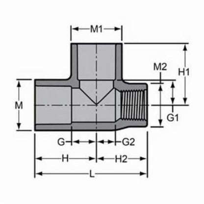3/4 x 1/2 x 3/4" Reducing Tee - CPVC - SCH 80/Xh