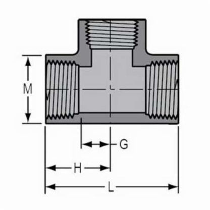 2-1/2" Standard Tee - CPVC - FNPT