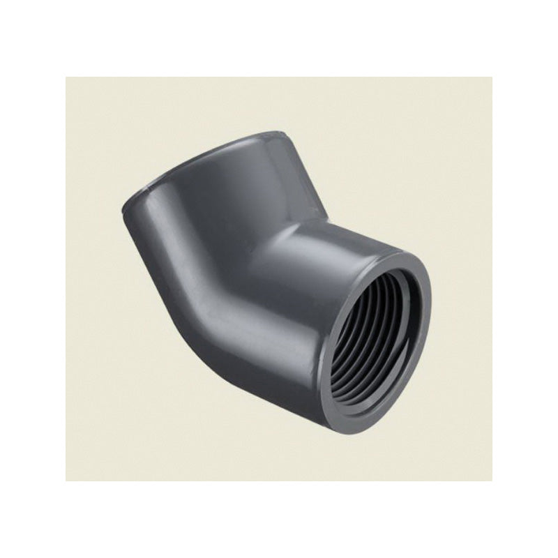 1" PVC 45° Elbow - FNPT