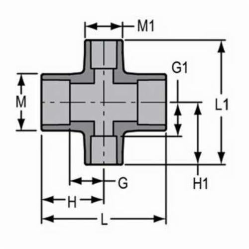 4 x 4 x 2 x 2" Reducing Cross - SCH 80/Xh