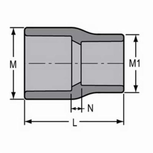 Spears® 829-529C Standard Reducing Coupling, Coupling, 6 x 2-1/2 in Nominal, Socket End Style, SCH 80/XH, CPVC, Domestic