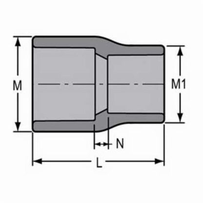 3 x 1-1/4" Standard Reducing Coupling - CPVC - Socket