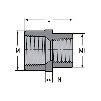 1/2 x 3/8" Reducing Coupling - CPVC - FNPT