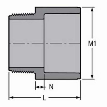 6" Standard Male Adapter - CPVC - MNPT x Socket