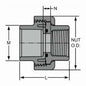 Spears® 859-010C Union, 1 in, Socket x FNPT, SCH 80/XH, CPVC, FKM O-Ring Seal, Domestic
