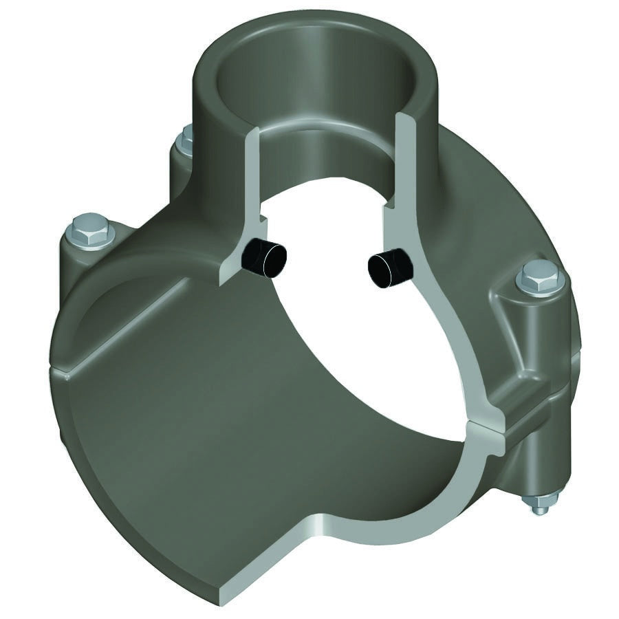 8 x 4" Clamp-On Pipe Saddle - SCH 80/Xh
