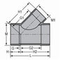 4 x 4 x 2" Reducing Wye - CPVC - Socket