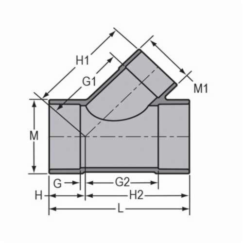 8 x 8 x 2" Reducing Wye - CPVC - Socket