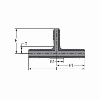 1-1/2 x 1-1/4 x 1" Tee - PVC - Insert