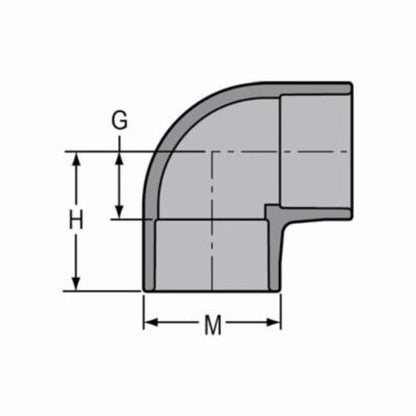 4" Standard 90° Elbow - CPVC - Socket