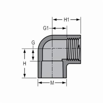 1-1/2" Standard 90° Elbow - CPVC - Socket x FNPT