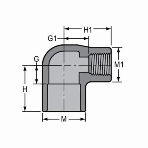 1 x 3/4" Reducing 90° Elbow - CPVC - Socket x FNPT