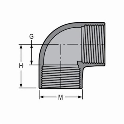4" Standard 90° Elbow - CPVC - FNPT