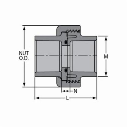 2-1/2" Union - CPVC - Socket