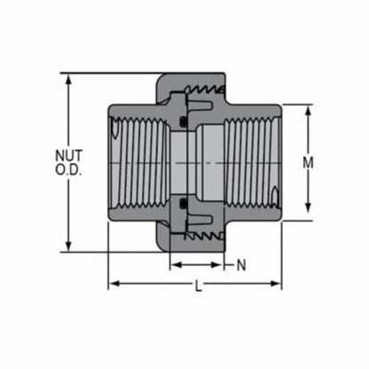 1-1/2" Union - CPVC - FNPT