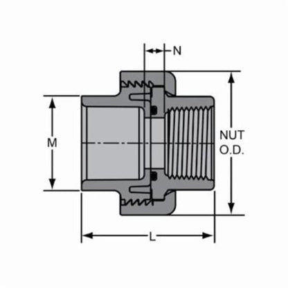 2" Union - CPVC - Socket x FNPT