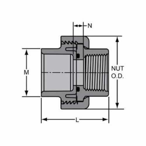 2-1/2" Union - CPVC - Socket x FNPT